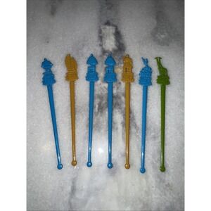 vintage TWA Airlines Lot Of 7‎ Plastic Swizzle Sticks, Stirrers Travel